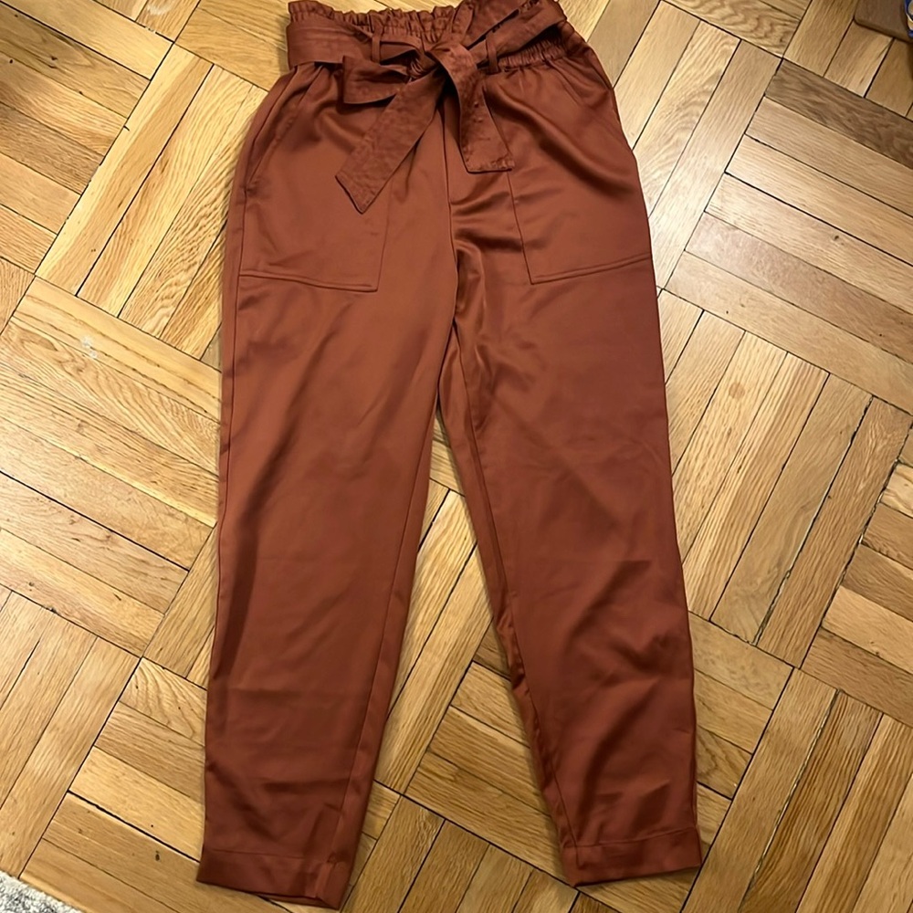 Abercrombie satin tie waist pants